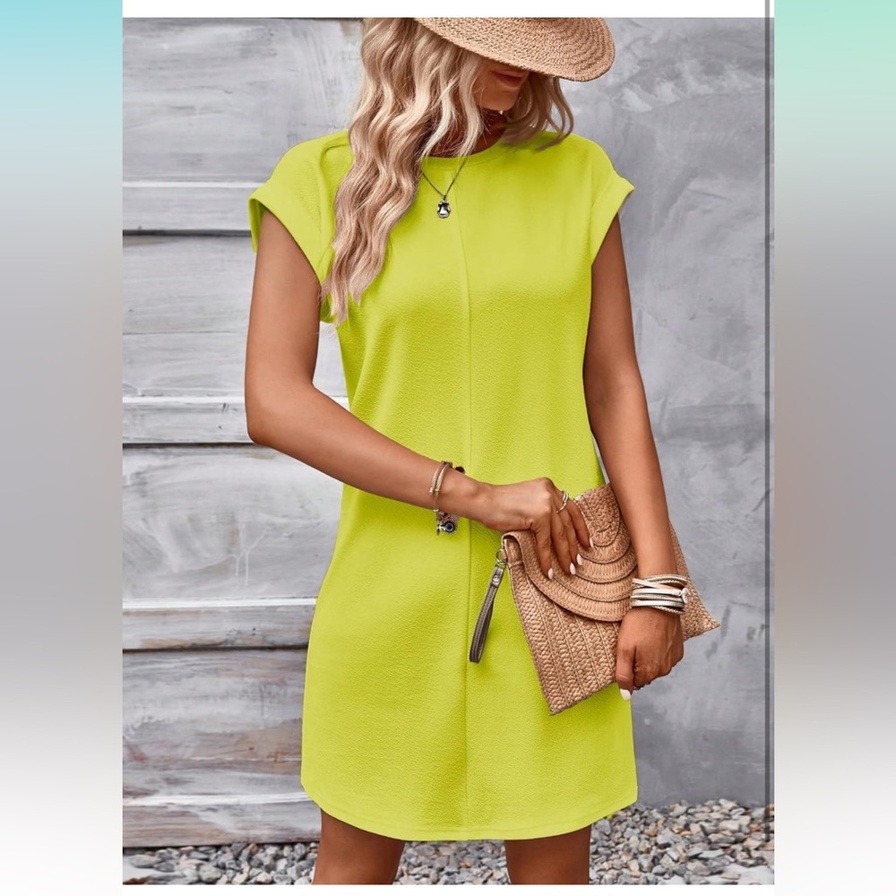 Cozyease cute yellow summer dress, size large